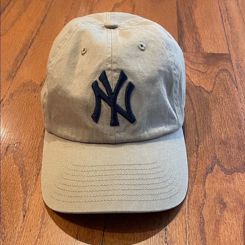 47 Brand Beige Cap with Black NY Logo